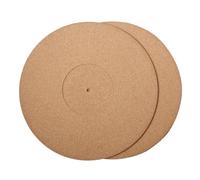 Introti Lot de 2 tapis de feutrine en liège pour platine vinyle épais haute fidélité 30,5 cm x 3 mm Aide à réduire le bruit dû à l'électricité statique et à la poussière Accessoires en vinyle
