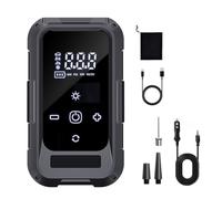 Introti Mini pompe à air 12 V de type C - Pompe de gonflage électrique portable avec jauge de pression numérique - Pompes de gonflage lumineuses pour pneus de voiture, vélo, lit, coussin