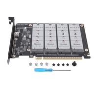 Introti PCIE Express 5.0 Gen5 Gen4 X16 Carte de bifurcation détachable vers 4X NVME M.2 SSD Adaptateur carte de bifurcation disque dur Convertisseur haute vitesse 4 x 128 Gbit/s avec indicateur LED