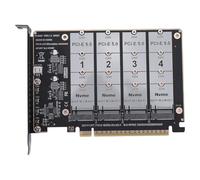 Introti PCIE Express 5.0 Gen5 Gen4 X16 Carte de bifurcation détachable vers 4X NVME M.2 SSD Adaptateur carte de bifurcation disque dur Convertisseur haute vitesse 4 x 128 Gbit/s avec indicateur LED