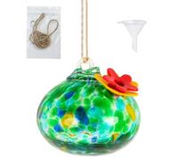 Introti Petite mangeoire pour colibri avec ventouses - Fontaine à oiseaux - Ports d'alimentation pour fleurs - Mangeoire à oiseaux à suspendre pour l'extérieur du jardin ou de la cour