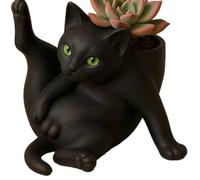 Introti Pot de fleurs amusant en forme de chat mignon pour les amoureux des chats