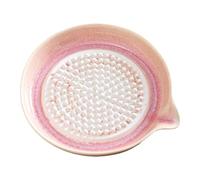 Introti Râpe en céramique avec bec verseur en porcelaine pour gingembre, ail, wasabi pour gingembre, ail, oignon, fromage, citron, chocolat, travail pour la préparation de la cuisine (rose)