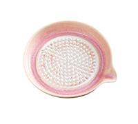 Introti Râpe en céramique avec bec verseur - Plat de meulage portable en porcelaine - Râpe à gingembre - Disque de meulage en céramique - Cadeau pour les amateurs de cuisine