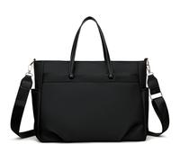 Introti Sac à bandoulière décontracté pour femme, sac à bandoulière étanche pour ordinateur portable, mallette polyvalente, Noir , 7.87*1.97*7.87inch