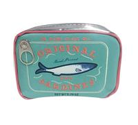 Introti Sac à cosmétiques en conserve de style sardine, sac de rangement créatif mignon et portable pour le travail (bleu clair)