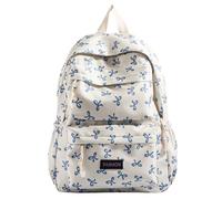 Introti Sac à dos d'école imprimé Preppy Sac à dos de voyage pour école intermédiaire pour adolescentes, bleu, 310.00x140.00x430.00mm/12.2x5.51x16.93inch