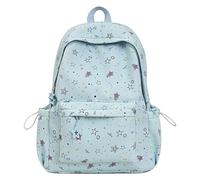 Introti Sac à dos pour ordinateur portable imprimé étoile grande capacité Sac à dos de voyage léger pour femmes élèves du primaire et du milieu, bleu, 300.00x200.00x440.00mm/11.81x7.87x17.32inch
