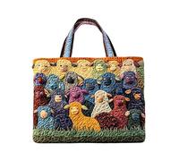 Introti Sac fourre-tout à motif floral de grande capacité en tissu Oxford pour le shopping et les sorties en famille, Style O, Large