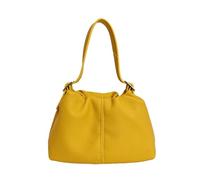 Introti Sac seau en cuir synthétique avec cordon de serrage et sangle réglable pour femme, grande capacité pour voyage, hiver, automne, jaune, 200*120*80mm