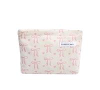 Introti Sacs de rangement élégants multi-usages avec nœud imprimé - Sac à maquillage à rayures colorées - Pour le shopping et les sorties en famille, blanc, 200x170x50MM, Portable