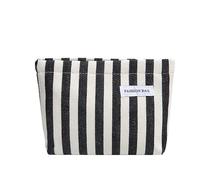 Introti Sacs de rangement élégants multi-usages avec nœud imprimé - Sac à maquillage à rayures colorées - Pour le shopping et les sorties en famille, Noir , 200x170x50MM, Portable