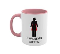 Introti Tasse à café réutilisable avec inscription « It was Never A Dress » de 325 ml - Tasse à café réutilisable unique pour l'égalité des sexes - Cadeau d'anniversaire pour femme, maman, patron