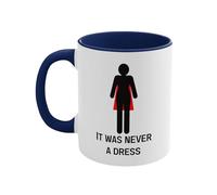 Introti Tasse à café réutilisable avec inscription « It was Never A Dress » de 325 ml - Tasse à café réutilisable unique pour l'égalité des sexes - Cadeau d'anniversaire pour femme, maman, patron