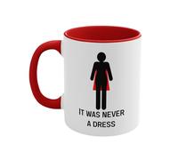 Introti Tasse à café réutilisable avec inscription « It was Never A Dress » de 325 ml - Tasse à café réutilisable unique pour l'égalité des sexes - Cadeau d'anniversaire pour femme, maman, patron