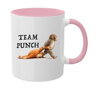 Introti Tasse en céramique pour bébé singe macaque câlin mignon singe tasse à café pour le bureau et la maison cadeau pour les amoureux des animaux, femmes et hommes (rose)