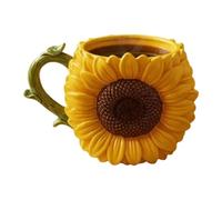 Introti Tasse rétro florale fabriquée à la main en résine multi-usage, grande capacité, tasse décorative vintage avec poignées pour boissons chaudes et froides