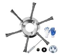 Introti Tête de débroussailleuse à gaz, lame en fil d'acier pour désherbeur à gaz, tête de rechange robuste pour tondeuse à gazon Rovo, mousse de jardin, diamètre intérieur 2,5 cm