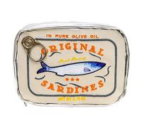 Introti Trousse de maquillage en forme de boîte de sardine - Mignon sac de rangement doux pour maquillage avec fermeture éclair, sac de bain portable multifonction pour w nd vacances, beige