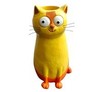 Introti Vase à fleurs amusant en forme de chat multi-usages en résine fait à la main pour rebord de fenêtre