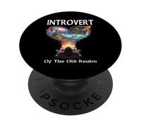 Introvert of The Old Realm Bookworm Fantasy Science-Fiction Fan Read PopSockets PopGrip Adhésif