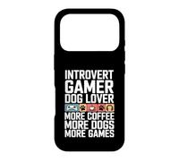 Introverti Gamer Dog Lover More Coffee More Dogs More Games Coque pour iPhone 17 Pro