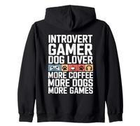 Introverti Gamer Dog Lover More Coffee More Dogs More Games Sweat à Capuche