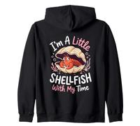 Introverti Little Shellfish with My Time Humour Sweat à Capuche