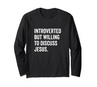 Introverti mais prêt à discuter de Jésus drôle Manche Longue