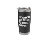 Introverti mais prêt à discuter de l'humour du camping Gobelet isotherme en acier inoxydable double paroi