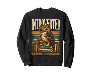 Introverti mais prêt à discuter des Livres Hibou Sweatshirt