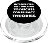 Introverti mais prêt à discuter des théories du Complot drôle PopSockets PopGrip pour MagSafe