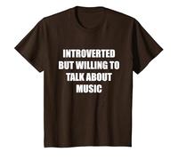 Introverti mais prêt à Parler de Musique T-Shirt, Enfant, Marron, 10 Ans