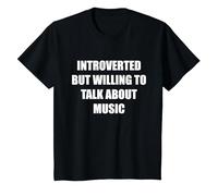 Introverti mais prêt à Parler de Musique T-Shirt, Enfant, Noir, 6 Ans