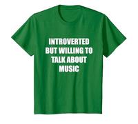 Introverti mais prêt à Parler de Musique T-Shirt, Enfant, Vert Kelly, 12 Ans