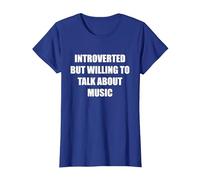 Introverti mais prêt à Parler de Musique T-Shirt, Femme, Bleu Royal, 3XL