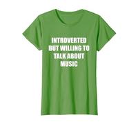Introverti mais prêt à Parler de Musique T-Shirt, Femme, Herbe, 3XL
