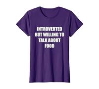 Introverti mais prêt à Parler de Nourriture T-Shirt, Femme, Violet, 3XL