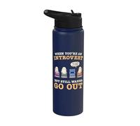 Introverti Shy Antisocial Horror Story Citation Kawaii Ghost Stainless Steel Insulated Water Bottle