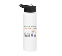 Introverti Shy Antisocial Horror Story Citation Kawaii Ghost Stainless Steel Insulated Water Bottle