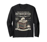 Introverti Vintage Book Club Skull & Books Gothic Halloween Manche Longue