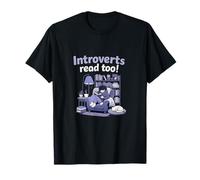 Introvertis Read Too Book Lover Cozy Library Nook T-Shirt