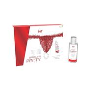 INTT RELEASES – Culotte brésilienne rouge avec perles et gel lubrifiant 50 ml