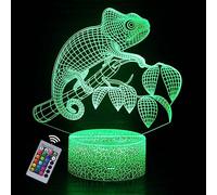 INTUPGD 3D Caméléon Lampe Nuit Lumière 7 Couleurs Changement USB Power Comme Décoration De La Maison Lumières pour Garçons Filles Enfants Bébé (Caméléon)