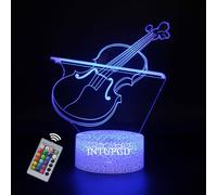 INTUPGD NTUPGD Violon Veilleuse pour enfants, 16 Couleurs Changeantes à intensité variable, Cadeau d'anniversaire et Décoration De Fête Lampe 3D