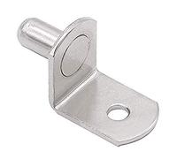 INTVN 50 pcs 6MM Chevilles de Support d'Étagère en Forme de L Piquets de Support d'étagère Support à Tablette Nickelé Avec Trou Pour Meuble Armoires de Cuisine Placard Bibliothèque