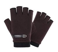 INTVN Gants Homme Marron Tricot Demi-Doigts L