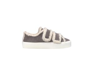 Inuikii - Bottes Urbaines Grises à Velcro Shearling Low - Femme - Chaussures - Gris - Taille: 36 EU