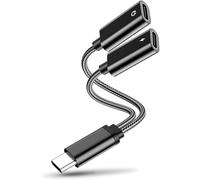 INUSB C Splitter 2 in 1 USB Y Splitte Headphone and Charging Splitter Cable Double Type C Port Hub Charger Power Split Compatible with Samsung/Huawei/Oppo/Sony/Nokia/Laptop/Mac/iPhone 15 Series, Grey