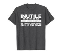 Inutile De Me Dire Ce Que Je Dois Faire T-Shirt, Homme, Chiné Foncé, XL